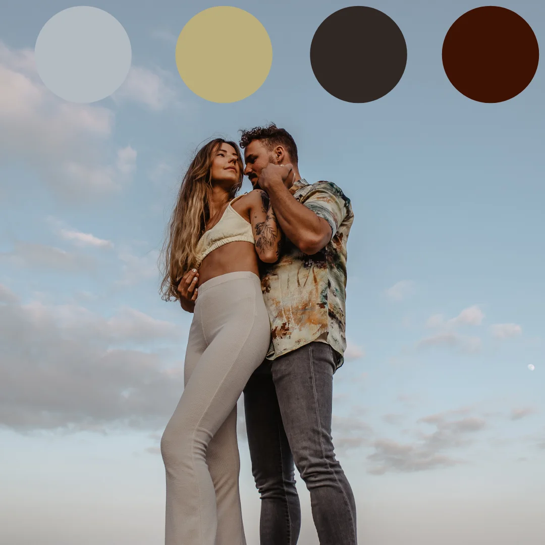 Family with colorful accents