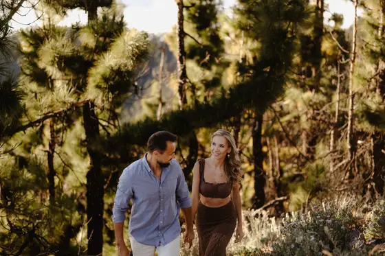 Romantic couples photography in Tenerife with Teide volcanic landscape in frame 38