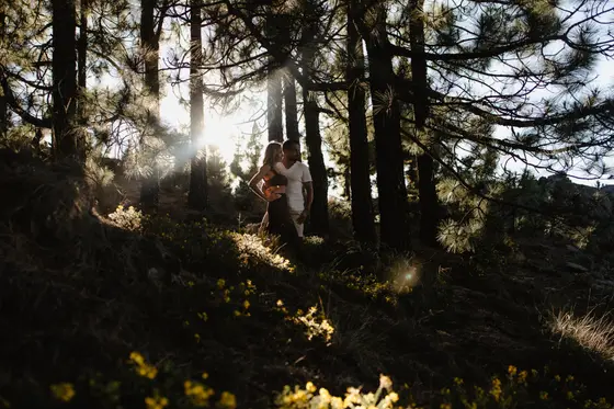 Romantic couples photography in Tenerife with Teide volcanic landscape in frame 29