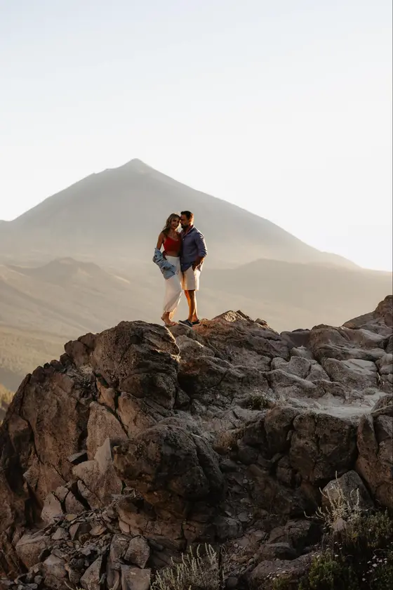 Portrait from a romantic couples photoshoot in Tenerife in the Teide scenery frame 62