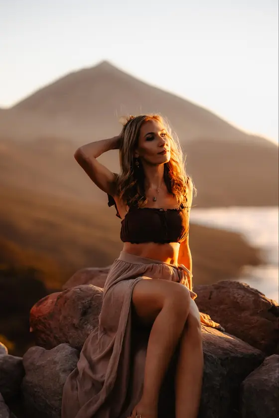 Portrait from a romantic couples photoshoot in Tenerife in the Teide scenery frame 84