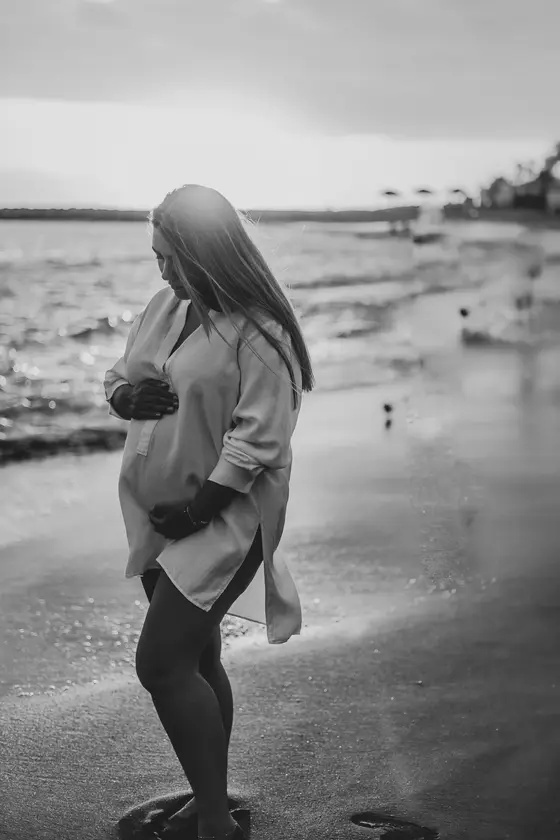 Sunset Maternity Beach Multiple Looks Photo Session #17