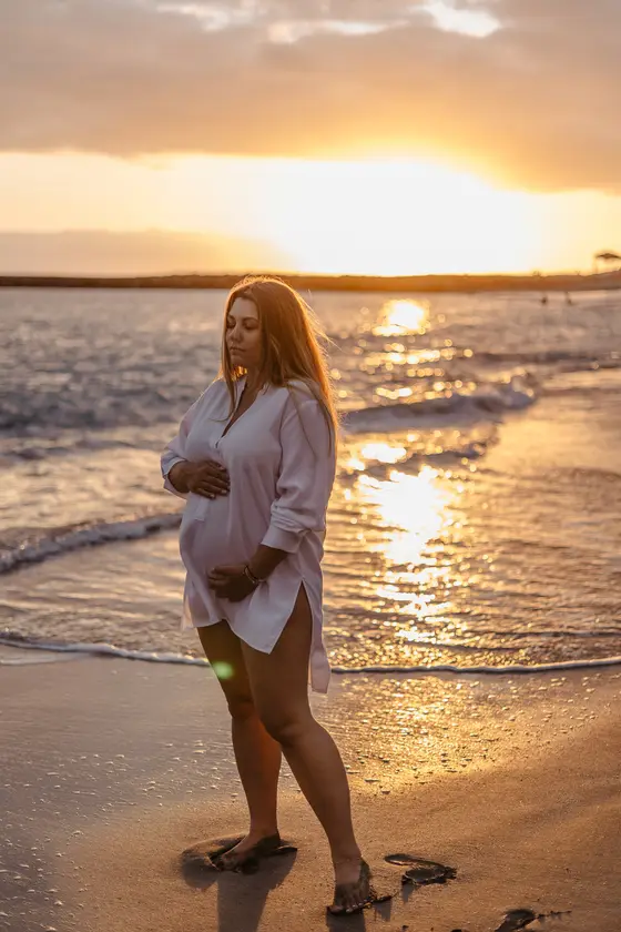 Sunset Maternity Beach Multiple Looks Photo Session #18